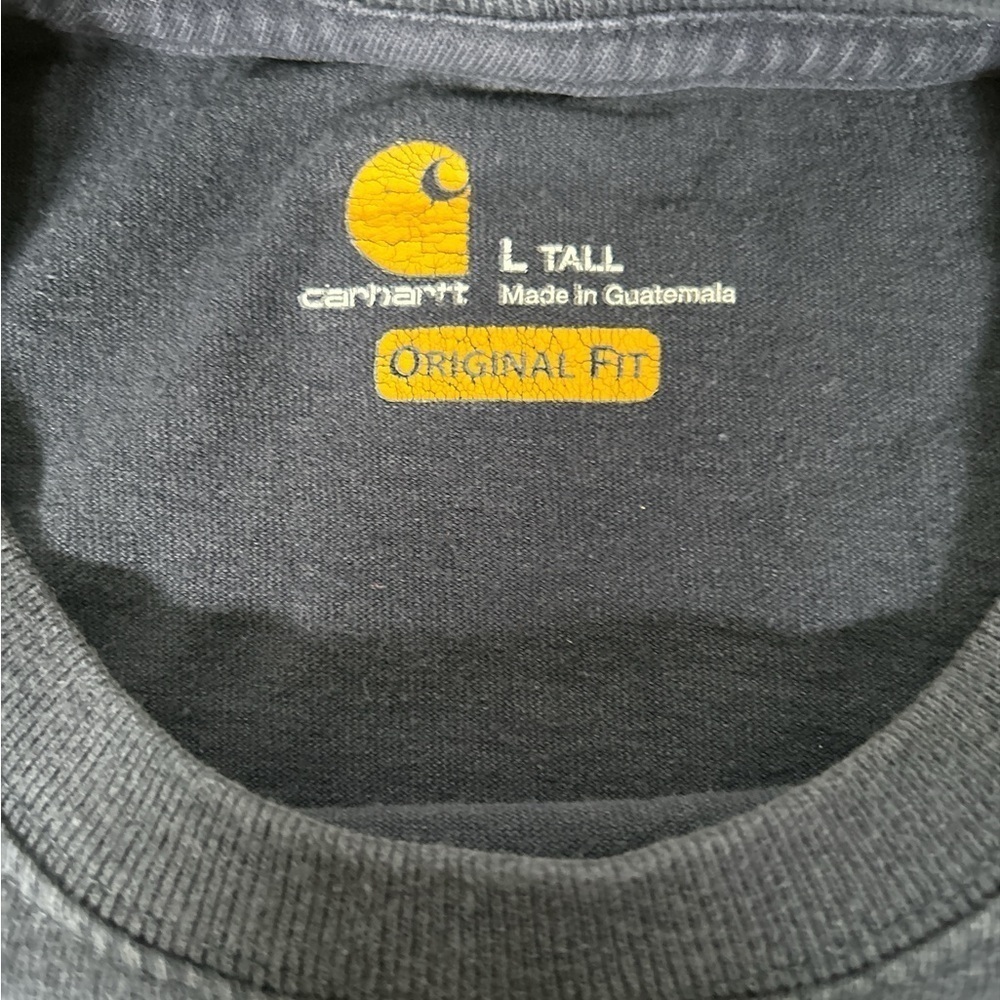 Carhartt Mens Large Long Sleeve Shirt Tall Black Workwear - Picture 4 of 5